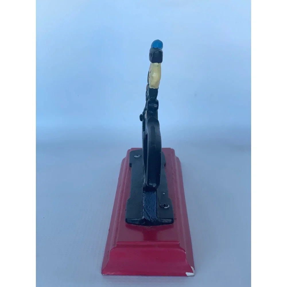 Unbranded Cast Iron Nutcracker Nautical Soldier Red Base Good Vintage Lever